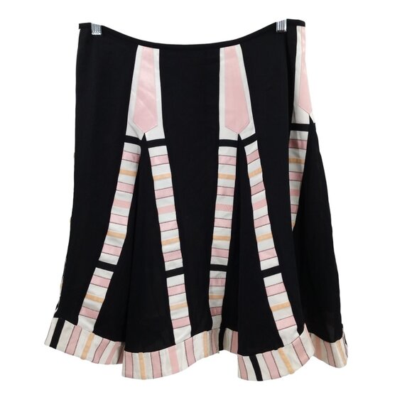 Temperley London 100% Silk Flared Patchwork A-Line Skirt Size UK 12 US 8 Lined - Picture 1 of 9